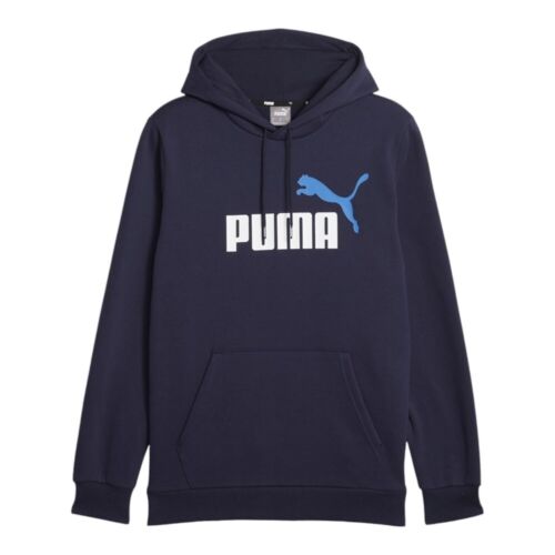 PUMA ESS+ 2 COL BIG LOGO HOODIE FL NAVY